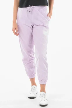Fashion Joggers in Nylon a Tinta Unita Loose Fit Donna Pantaloni