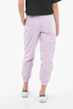 Fashion Joggers in Nylon a Tinta Unita Loose Fit Donna Pantaloni