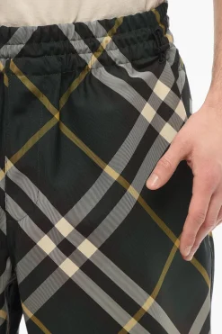 Best Joggers in Nylon Motivo Tartan con Coulisse alla Caviglia Uomo Pantaloni