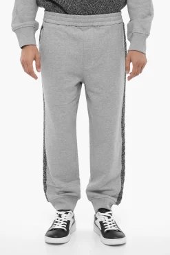 Online Joggers Loose Fit Con Bande Laterali in Lana Uomo Pantaloni