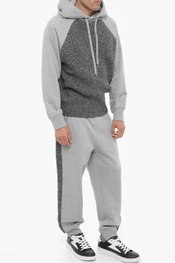 Online Joggers Loose Fit Con Bande Laterali in Lana Uomo Pantaloni