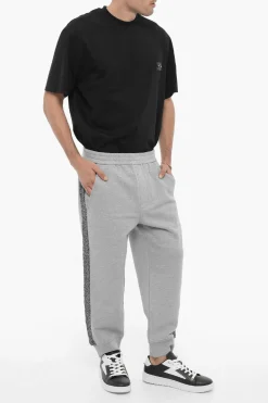 Joggers Loose Fit Con Bande Laterali in Lana></noscript>Neil Barrett New