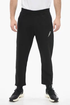 New Joggers Loose Fit in Misto Cotone con zip Alla Caviglia Uomo Pantaloni