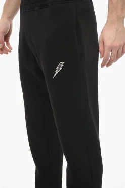 New Joggers Loose Fit in Misto Cotone con zip Alla Caviglia Uomo Pantaloni