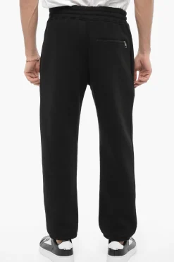 Sale Joggers Loose Fit in Misto Cotone Felpato con Ricamo Thunderbolts Uomo Pantaloni