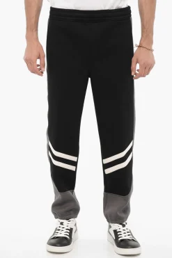 New Joggers Skinny Fit in Neoprene con Dettagli a Contrasto Uomo Pantaloni
