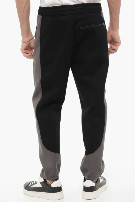 New Joggers Skinny Fit in Neoprene con Dettagli a Contrasto Uomo Pantaloni