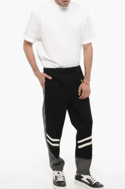 New Joggers Skinny Fit in Neoprene con Dettagli a Contrasto Uomo Pantaloni