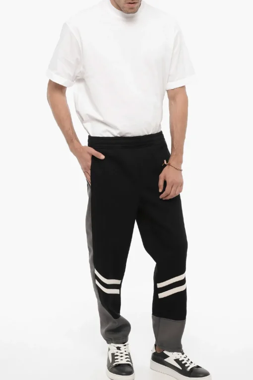 New Joggers Skinny Fit in Neoprene con Dettagli a Contrasto Uomo Pantaloni