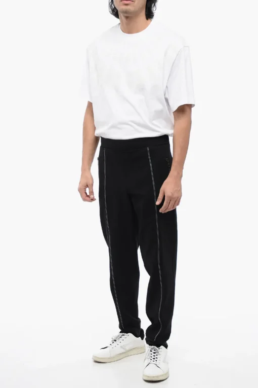 Joggers Tapered Fit in Misto Viscosa con Dettaglio Tape>Neil Barrett Online
