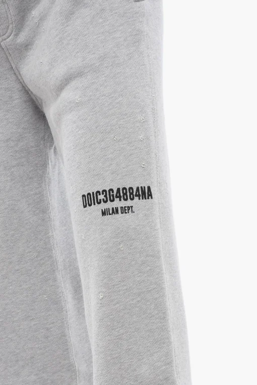 Discount Joggers Wide-Leg Effetto Distressed con Stampa Uomo Pantaloni