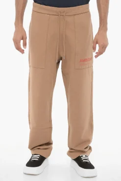 Fashion Joggers WORKSHOP In Cotone Felpato con Elastico in Vita Uomo Pantaloni