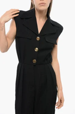 Jumpsuit Con Pinces Senza maniche></noscript>Balmain New