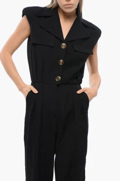 Jumpsuit Con Pinces Senza maniche></noscript>Balmain New