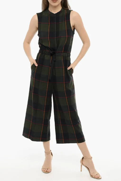 Online Jumpsuit GAUZE in Misto Lana a Quadri Plaid con Elastico in Vita Donna Vestiti