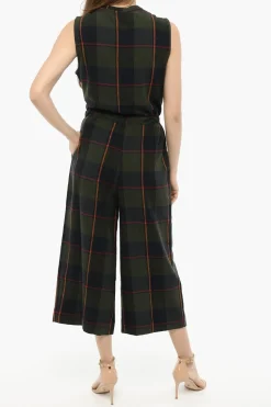 Online Jumpsuit GAUZE in Misto Lana a Quadri Plaid con Elastico in Vita Donna Vestiti