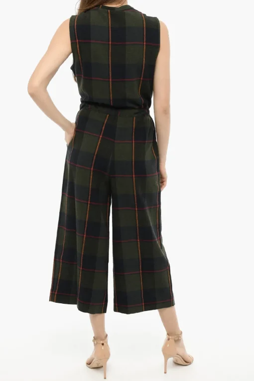 Online Jumpsuit GAUZE in Misto Lana a Quadri Plaid con Elastico in Vita Donna Vestiti