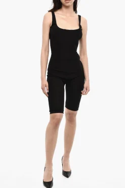 Hot Jumpsuit Slim Fit a Tinta Unita Donna Vestiti