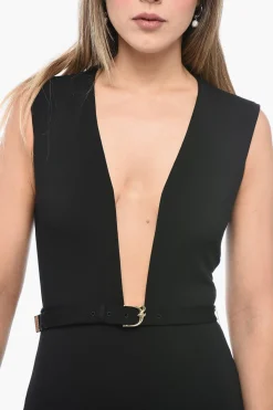 Jumpsuit Smanicato con Cintura e Dettaglio in Mesh></noscript>Dsquared2 Fashion