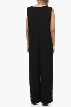 Outlet Jumpsuit Smanicato con Design a Portafoglio Donna Pantaloni