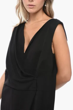 Outlet Jumpsuit Smanicato con Design a Portafoglio Donna Pantaloni