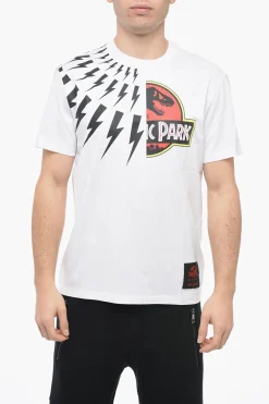 Outlet JURASSIC PARK X NB T-Shirt Girocollo HALF THUNDERBOLT in Cotone Uomo T-Shirt