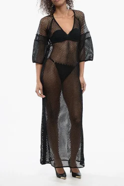 Online Kaftano in Mesh con Banda Logata Donna Vestiti