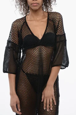 Online Kaftano in Mesh con Banda Logata Donna Vestiti