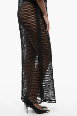Online Kaftano in Mesh con Banda Logata Donna Vestiti
