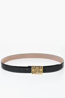 Hot KHAITE Cintura in Vernice con Fibbia in Bronzo Placcato Oro 24K 30mm Donna Cinture