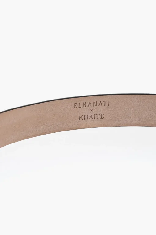 Hot KHAITE Cintura in Vernice con Fibbia in Bronzo Placcato Oro 24K 30mm Donna Cinture
