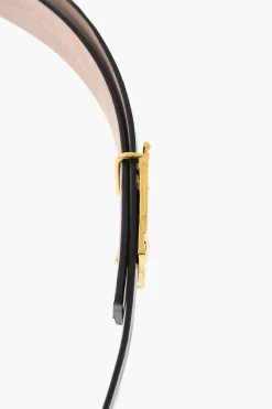 Hot KHAITE Cintura in Vernice con Fibbia in Bronzo Placcato Oro 24K 30mm Donna Cinture