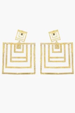 Fashion KHAITE Orecchini Drop in Argento Placcato Oro 24K Donna Gioielli