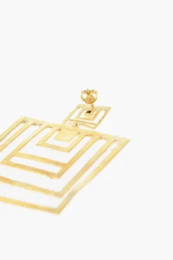 Fashion KHAITE Orecchini Drop in Argento Placcato Oro 24K Donna Gioielli