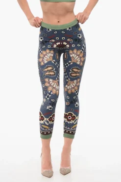 Discount Leggings a Motivo Bandana con Elastico in Vita Donna Pantaloni
