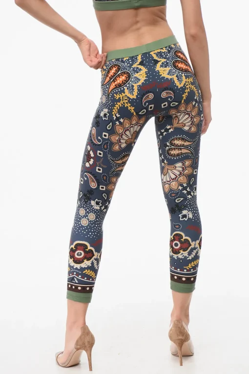Discount Leggings a Motivo Bandana con Elastico in Vita Donna Pantaloni