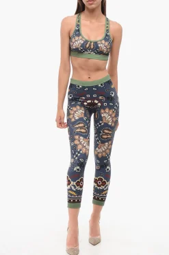 Discount Leggings a Motivo Bandana con Elastico in Vita Donna Pantaloni