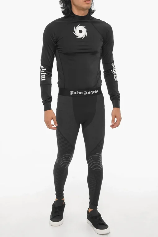 Sale Leggings Active in Tessuto Stretch Uomo Pantaloni
