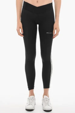 Best Leggings Active in Tinta Unita con Banda Laterale a Contrasto Donna Pantaloni