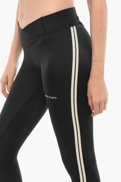 Best Leggings Active in Tinta Unita con Banda Laterale a Contrasto Donna Pantaloni