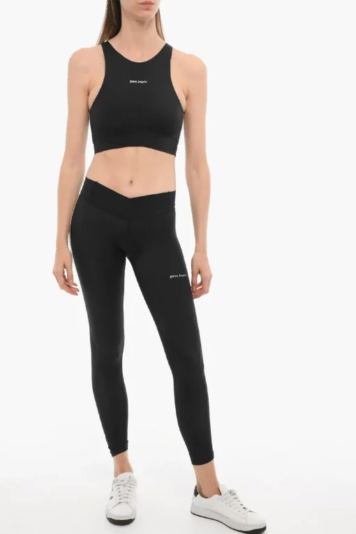 Best Leggings Active in Tinta Unita con Banda Laterale a Contrasto Donna Pantaloni