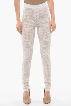 Leggings Con Monogram Glitterato>Balmain Discount