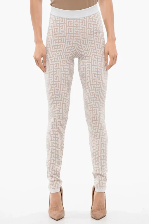 Leggings Con Monogram Glitterato>Balmain Discount