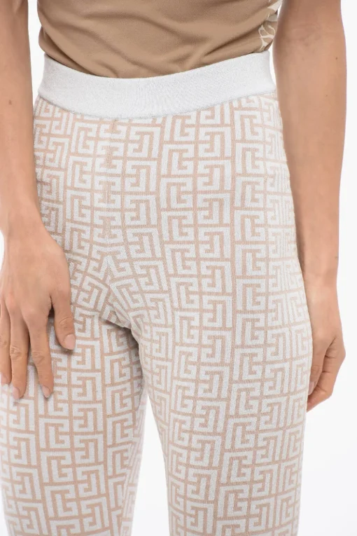 Leggings Con Monogram Glitterato>Balmain Discount