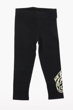 Fashion Leggings con Stampa Logo Laterale Abbigliamento