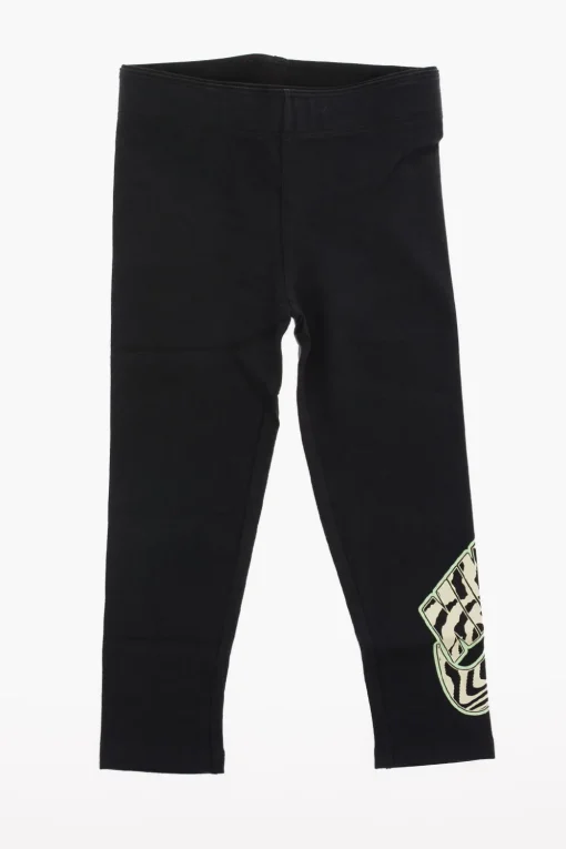 Fashion Leggings con Stampa Logo Laterale Abbigliamento
