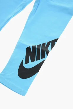 Leggings in Cotone Stretch con Stampa Logo a Contrasto>Nike KIDS Outlet