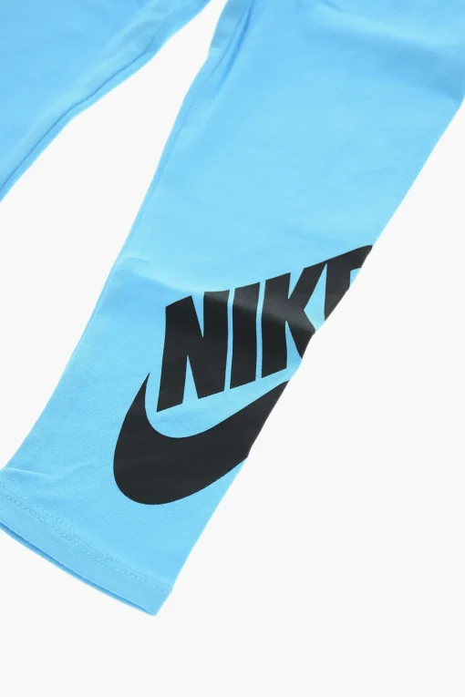 Leggings in Cotone Stretch con Stampa Logo a Contrasto>Nike KIDS Outlet