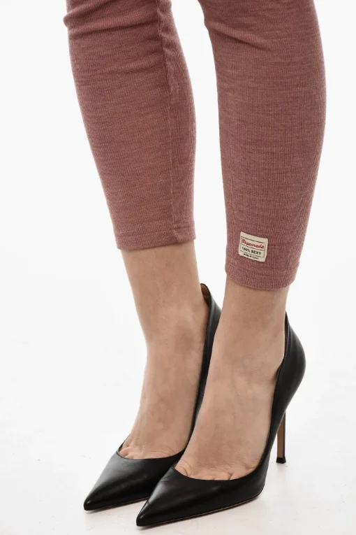 New Leggings In Lana A Vita In Lana Donna Pantaloni