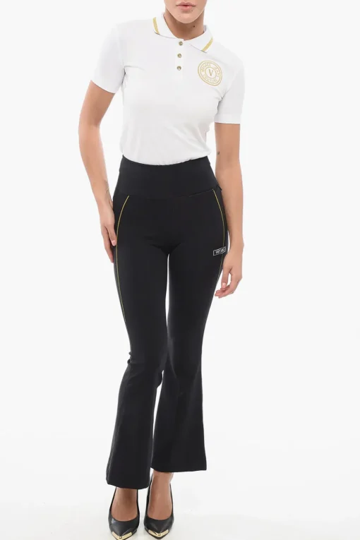 Leggings in Licra con Fondo Svasato>Versace Outlet